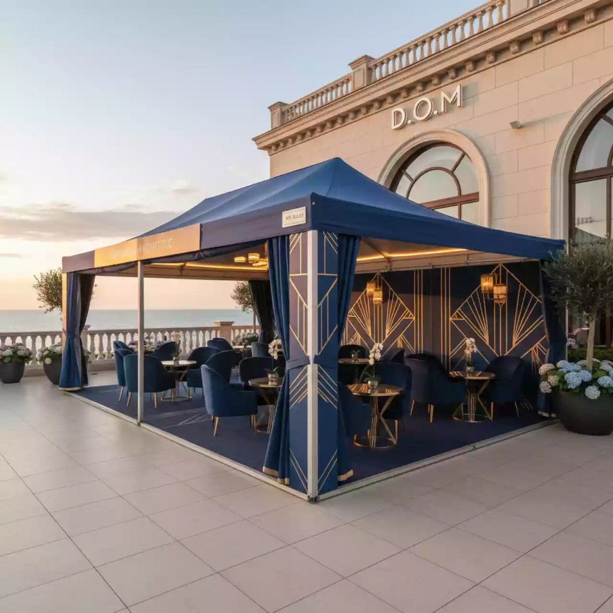 Аренда Шатер 4х8 м 32 м² премиум алюминиевый каркас в ресторане «D.O.M» — ART SPACE