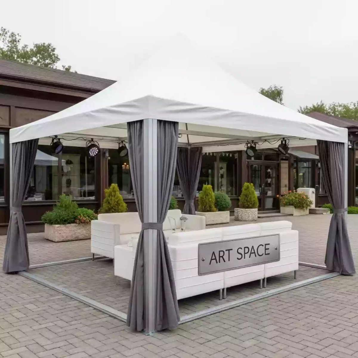 Аренда Шатер алюминиевый 3х3 м в ресторане «Баран-Рапан» — ART SPACE