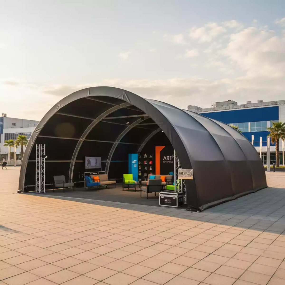 Аренда Шатер арочный Arc tent черный 10х10 м в Керлинговом центре «Ледяной куб» — ART SPACE