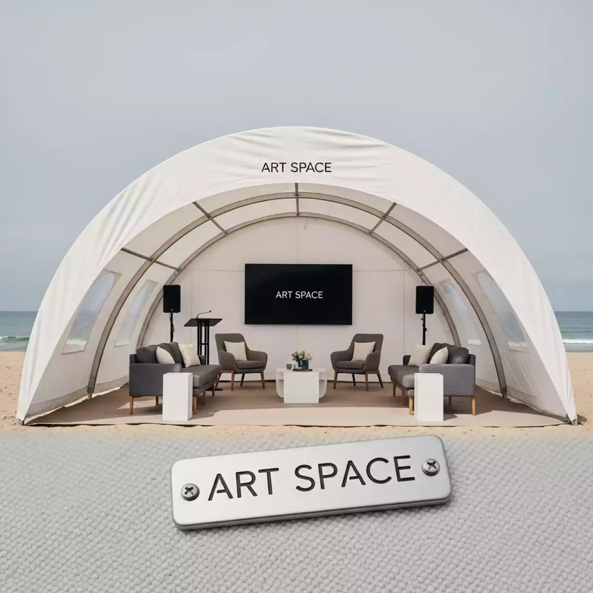 Аренда Шатер арочный ARCH DUNE 10х10 м 100 м² на пляже «Маяк» — ART SPACE