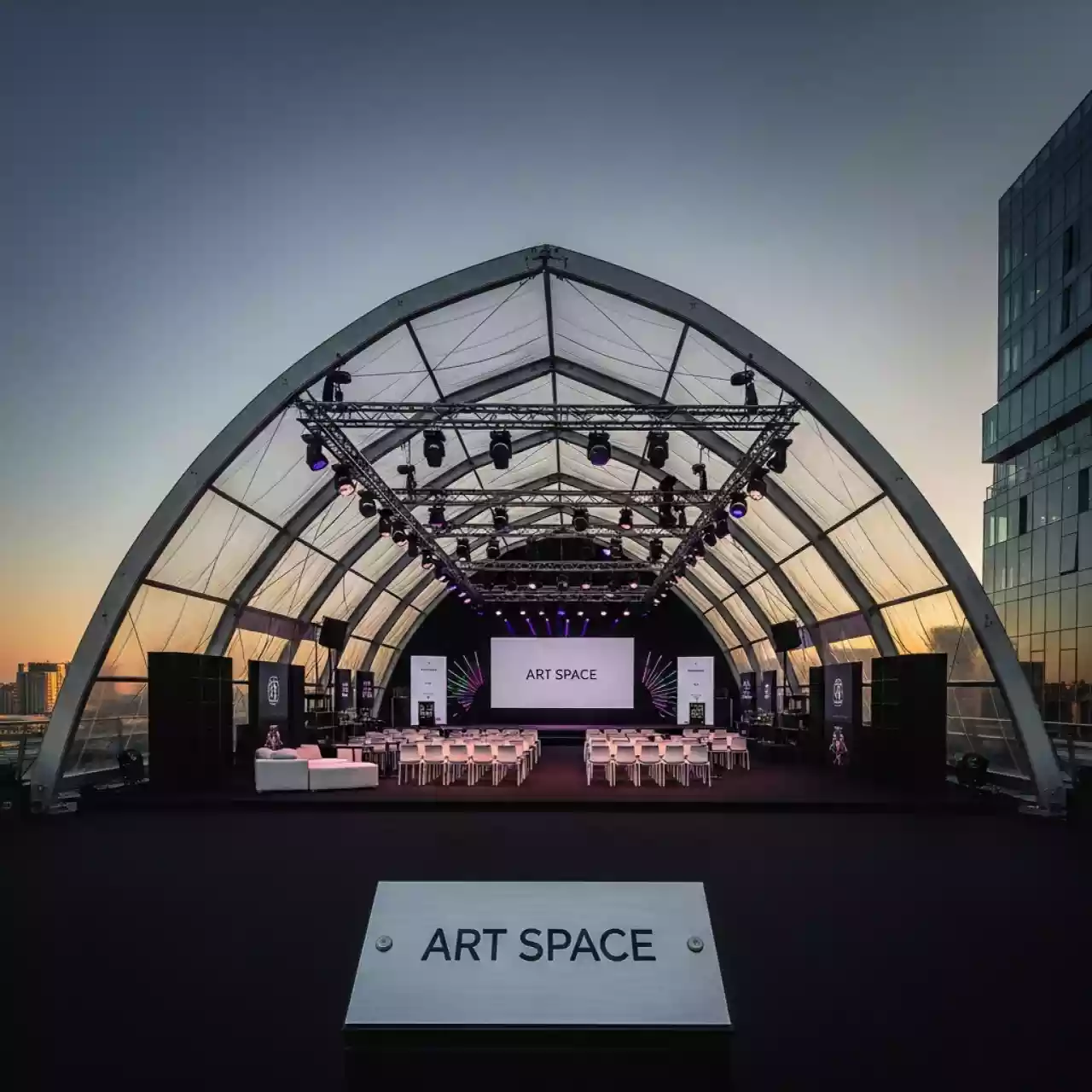 Аренда Шатер арочный Гексагональ 660 м² в Panorama by Mercure — ART SPACE