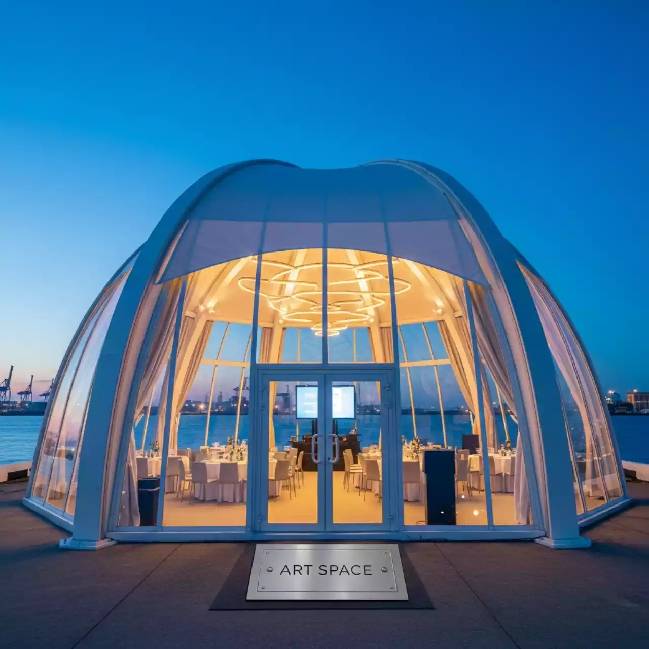 Аренда Шатер арочный октагональный 23,8х23,8 м в зале «Чайка» (Морпорт) — ART SPACE