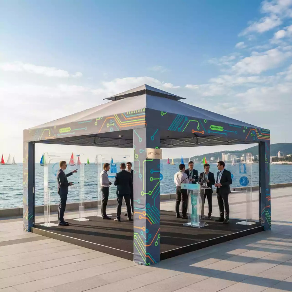 Аренда Шатер беседка Green Glade 1048 3х6х2,5 м полиэстер на парусной регате (Сочи) — ART SPACE