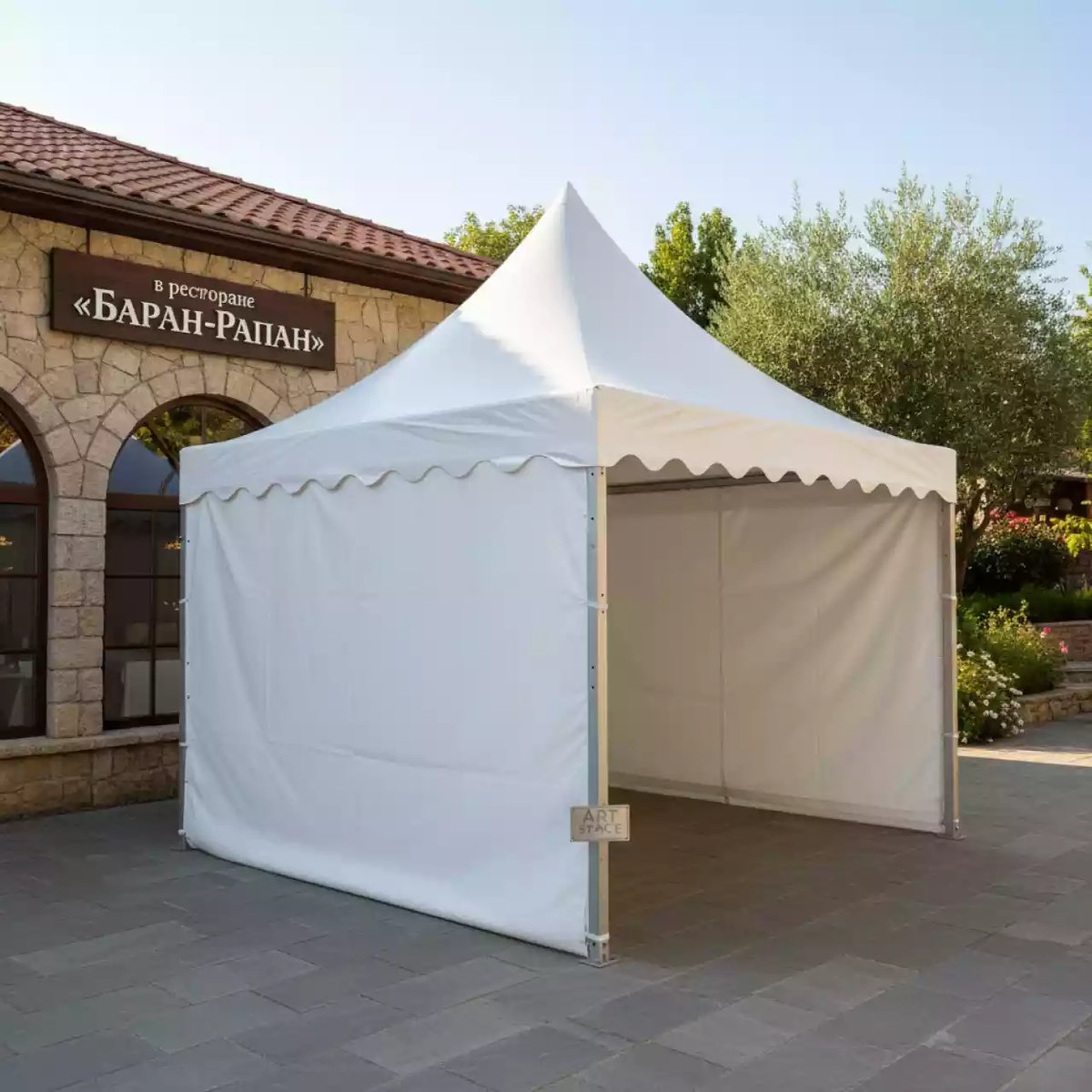 Аренда Шатер быстросборный 4х4 16 м2 в ресторане «Баран-Рапан» — ART SPACE