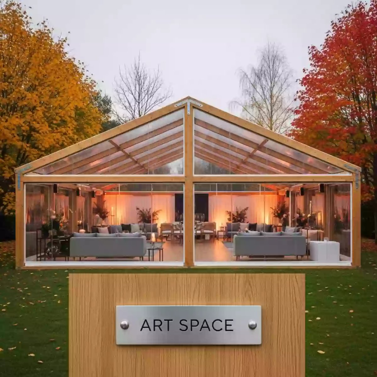 Аренда Шатер деревянный прозрачный 6х6 м в Novotel Resort — ART SPACE