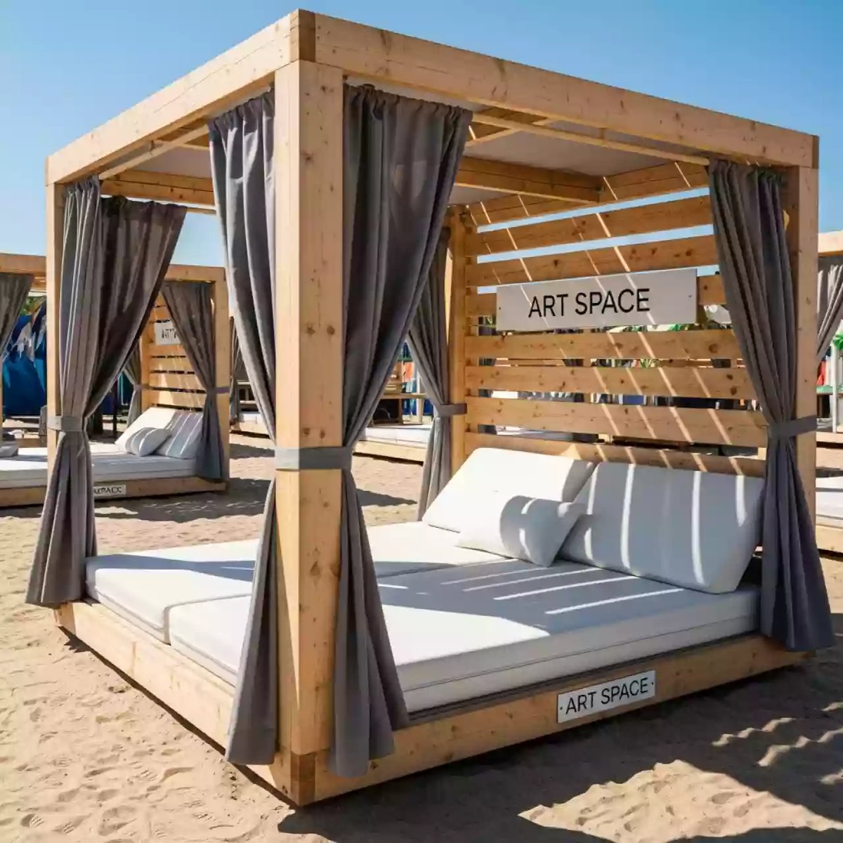 Аренда Шатер деревянный с лежаками Suite в санатории «Сочи» — ART SPACE