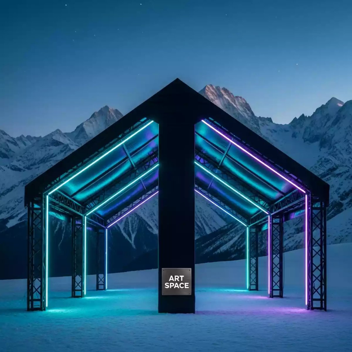 Аренда Шатер двухскатный из ферм 8х6 черный на курорте «Газпром» (Альпика) — ART SPACE