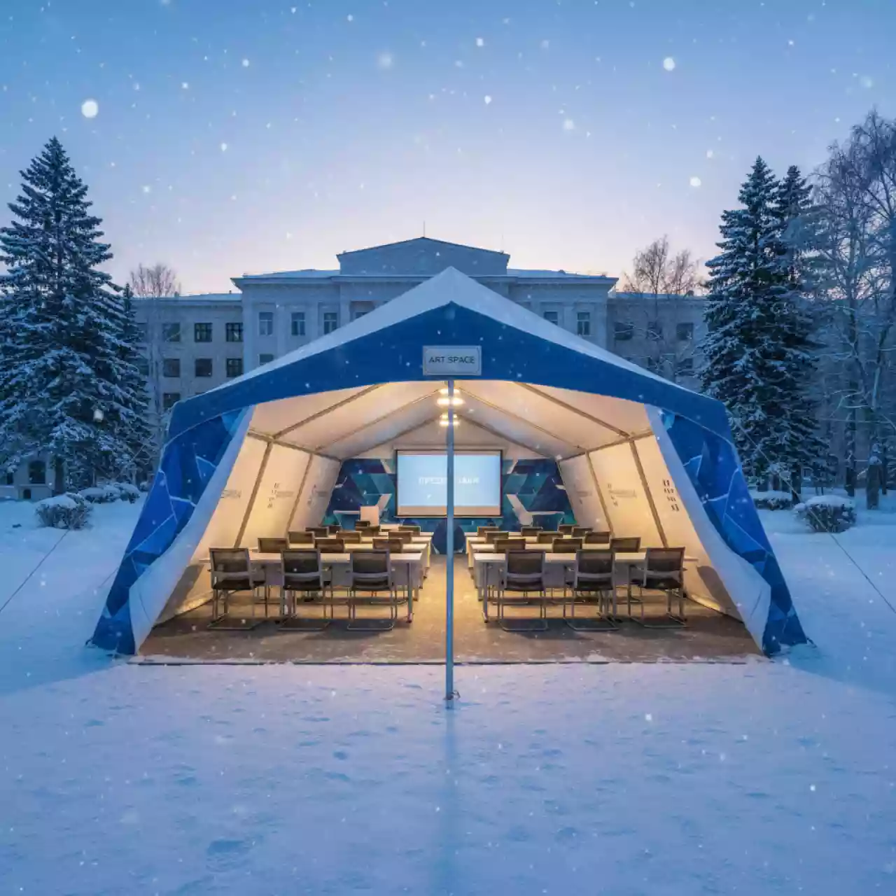 Аренда Шатер двускатный 20х10 для конференций в санатории «Черноморье» — ART SPACE