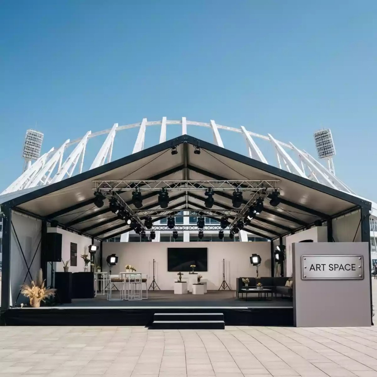 Аренда Шатер двускатный в Адлере на арене «Фишт» — ART SPACE