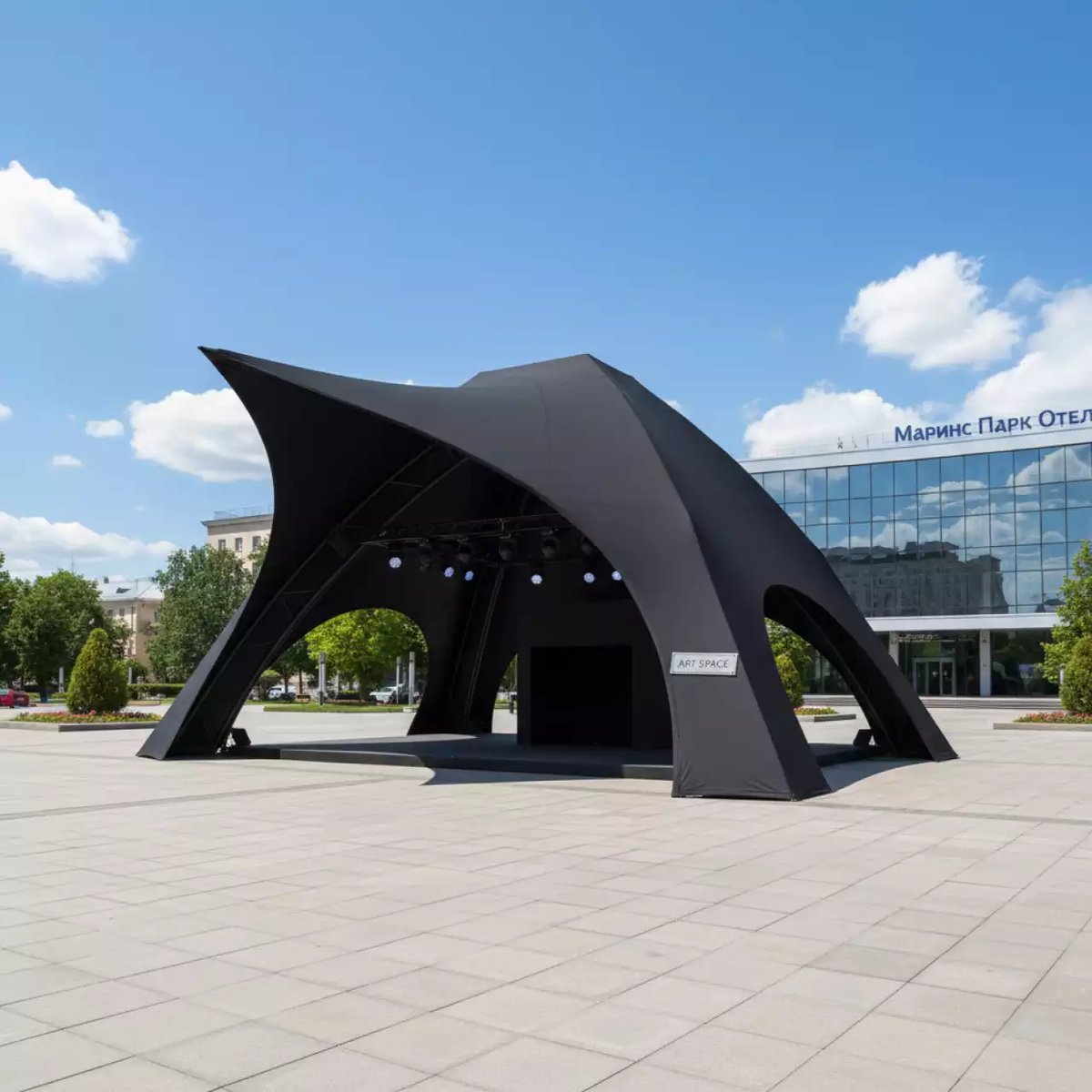 Аренда Шатер Кайт выставочный 8х12 черный в Маринс Парк Отеле — ART SPACE
