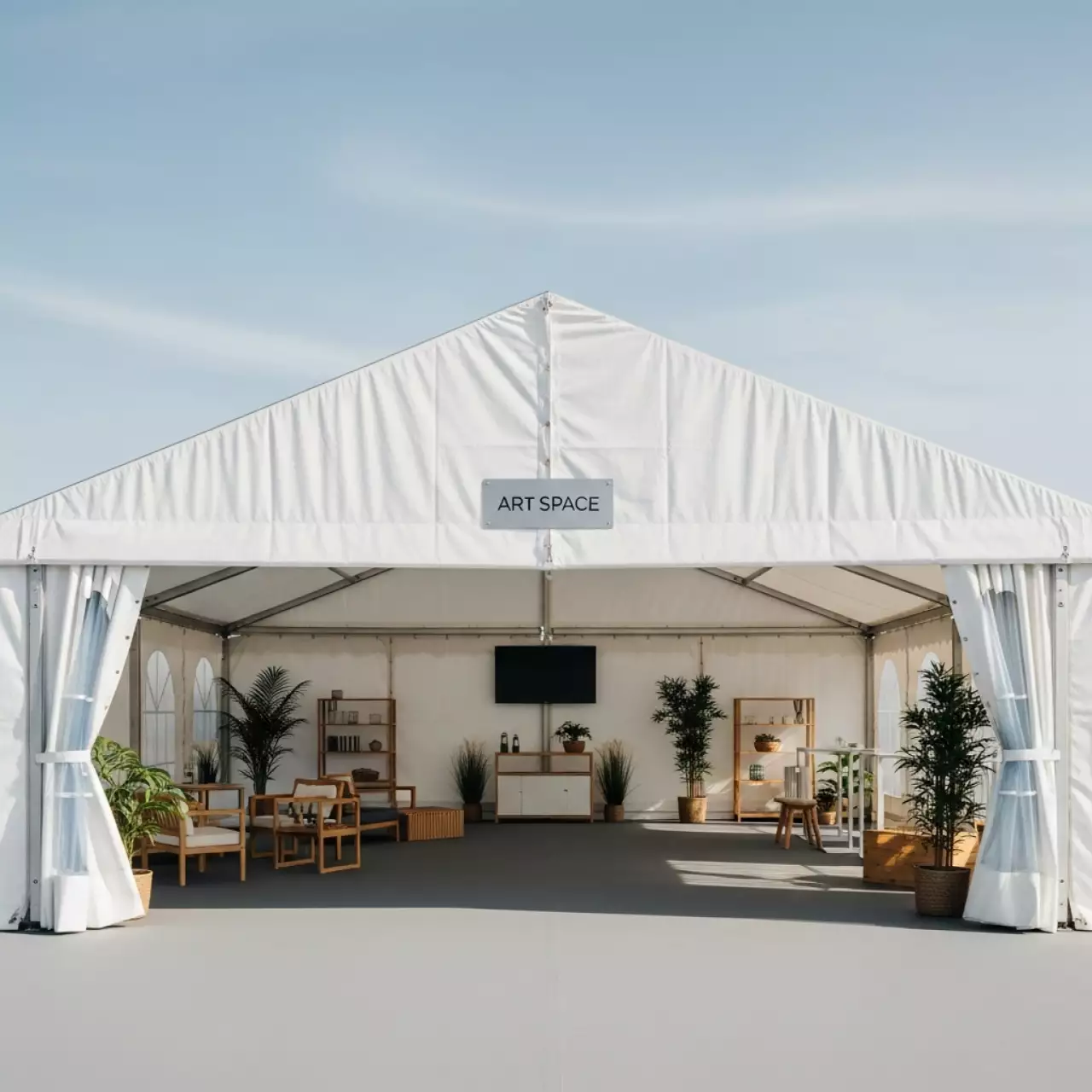 Аренда Шатер классический 10х35 м в ледовой арене «Шайба» — ART SPACE