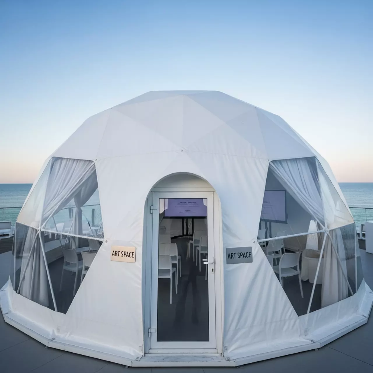 Аренда Шатер купольный в Сириусе для конференций в пляжном клубе Del Mar — ART SPACE