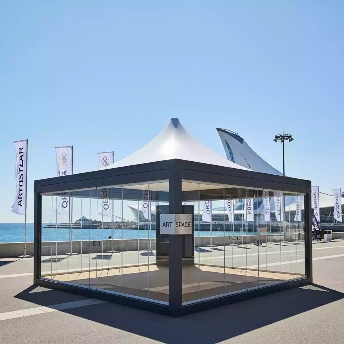 Аренда Шатер квадратный QBox Fisso на Имеретинской набережной — ART SPACE