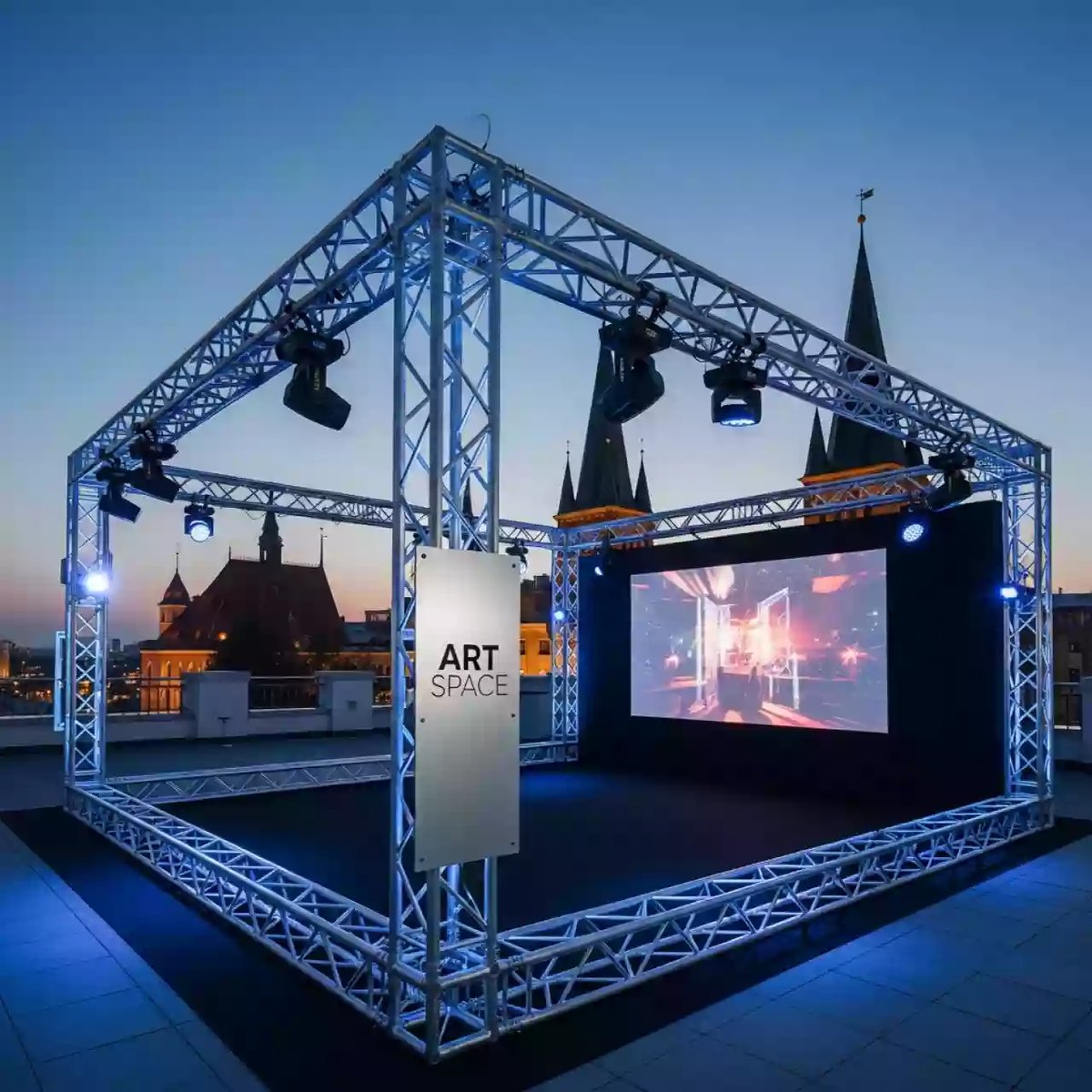 Аренда Шатер односкатный из ферм 6х4 м металлик в отеле «Богатырь» — ART SPACE