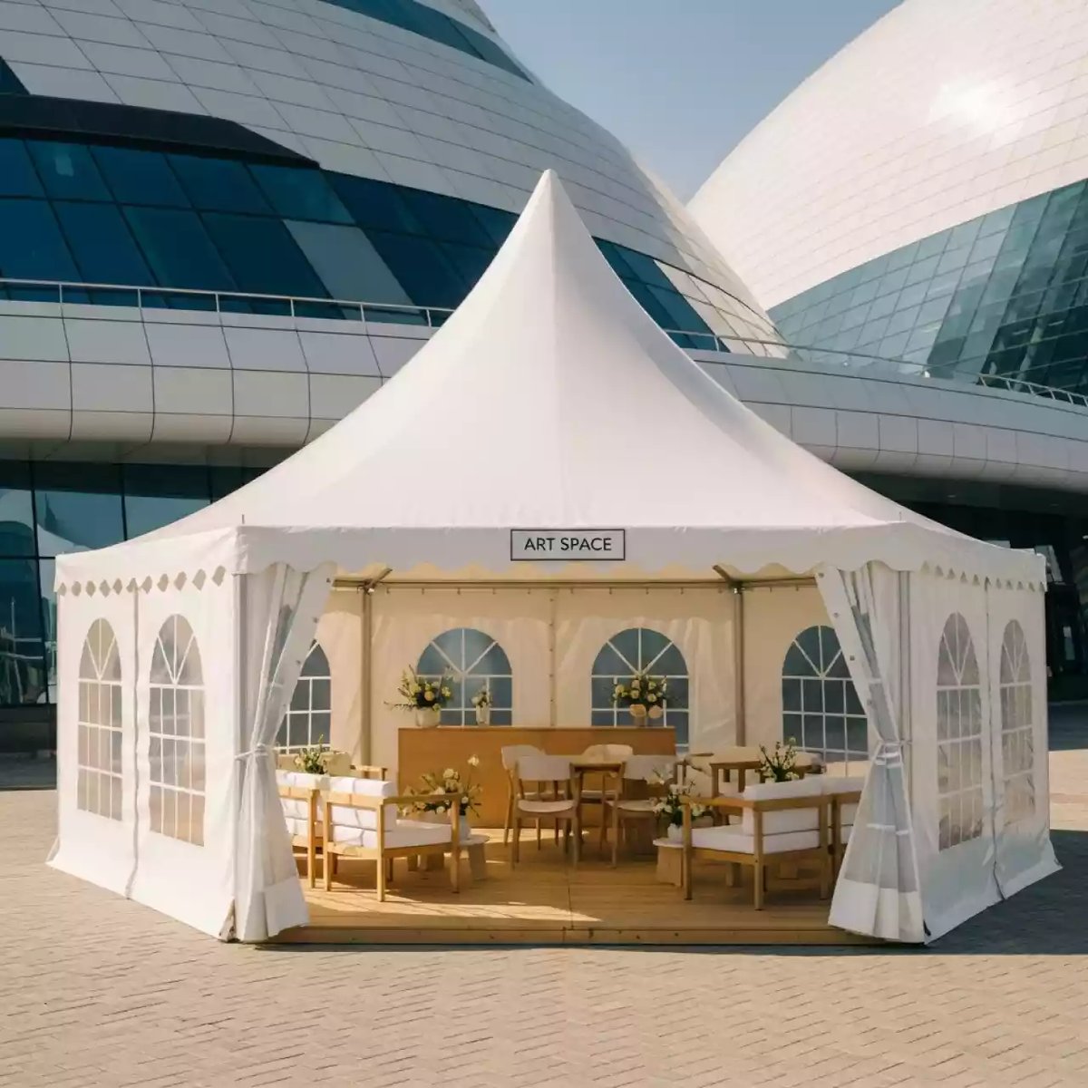 Аренда Шатер пагода 6х6 м для конференций в Ледовом дворце «Айсберг» — ART SPACE