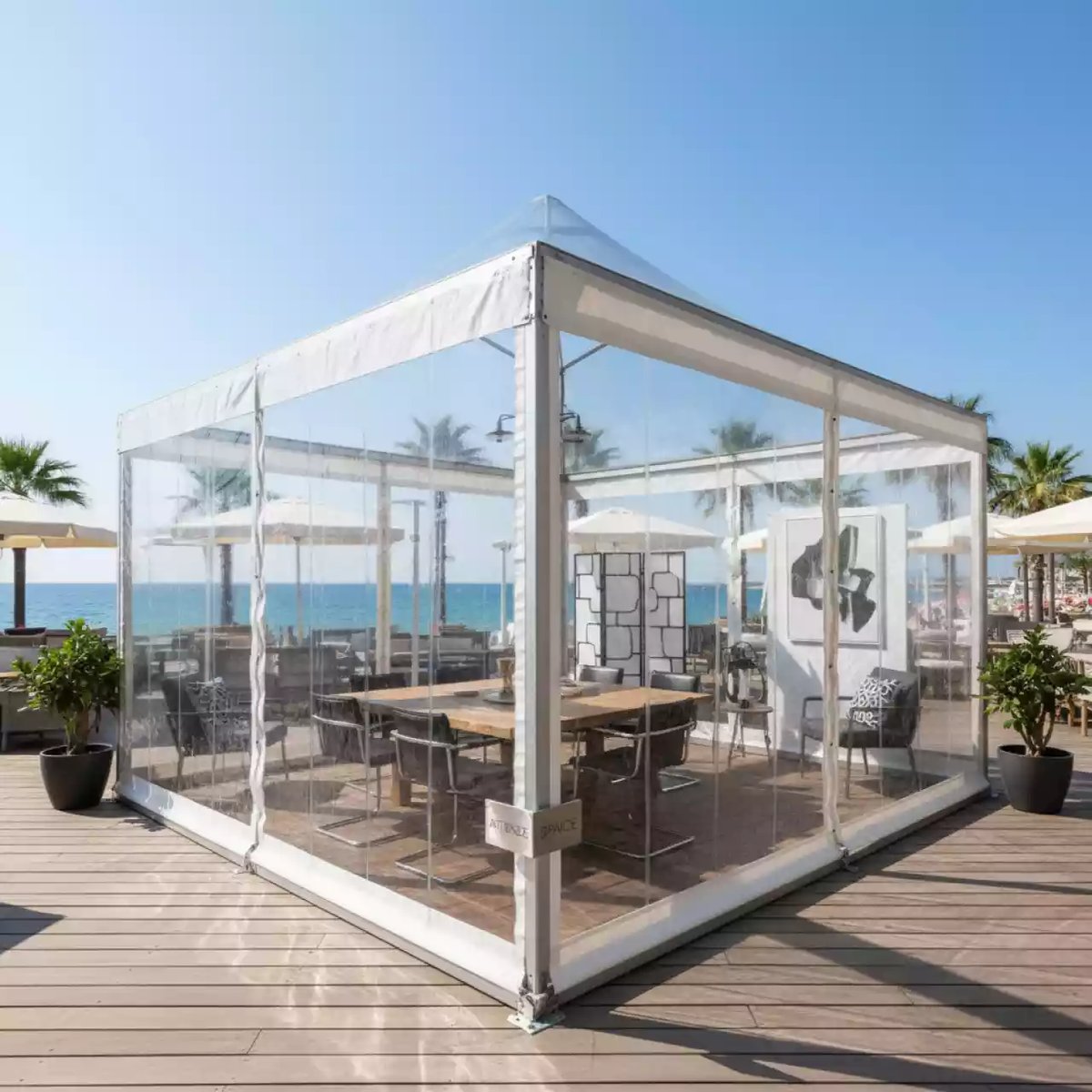 Аренда Шатер пагода Прозрачный 5х5 м в ресторане «Sanremo» — ART SPACE