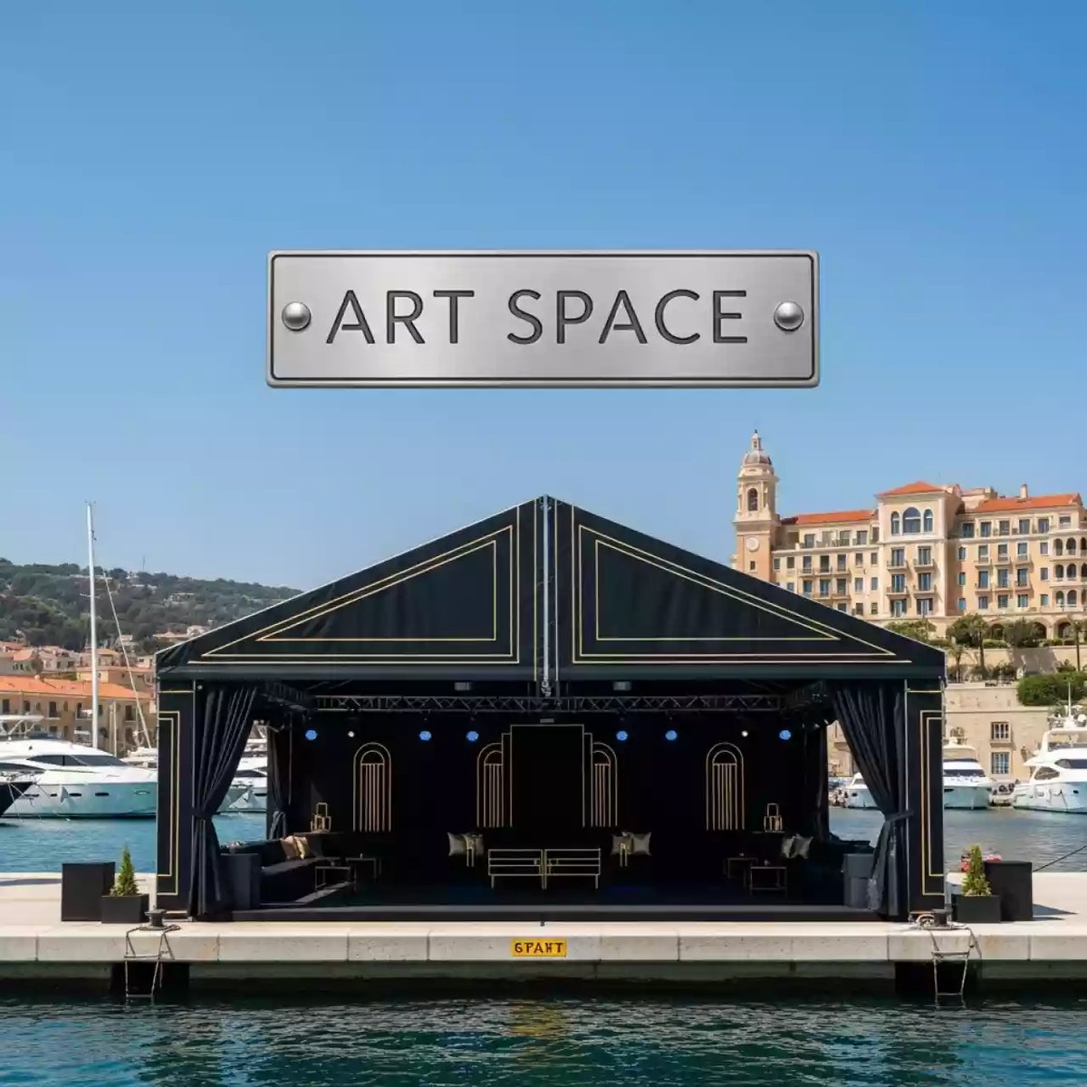 Аренда Шатер павильон черный 10х15 м в зале «Чайка» (Морпорт) — ART SPACE