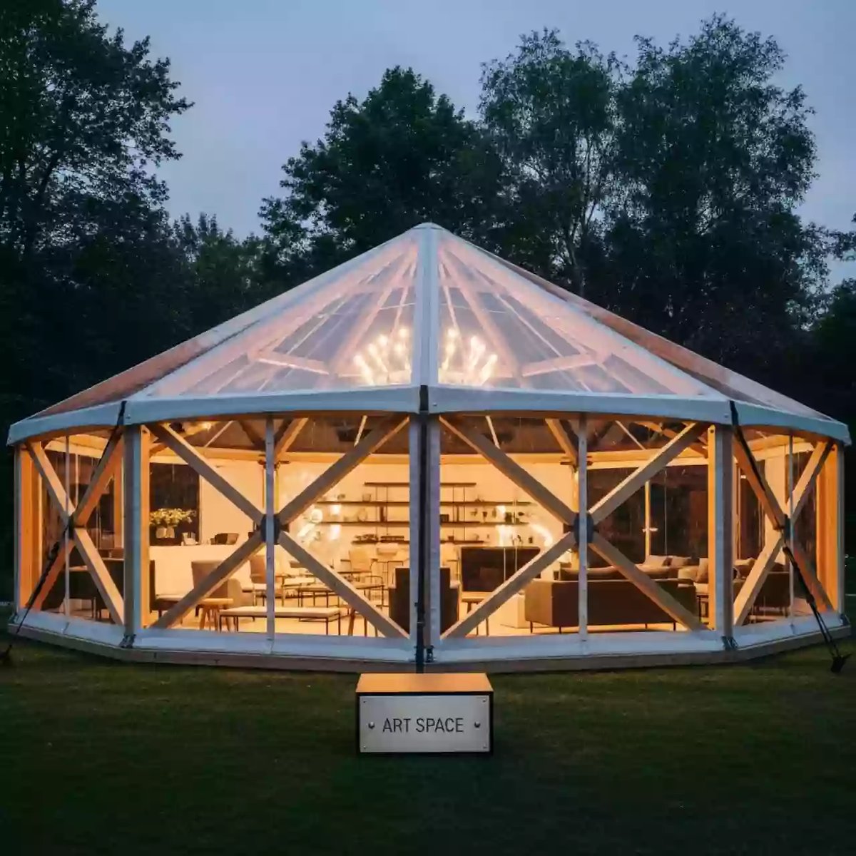 Аренда Шатер прозрачный деревянный Wood 8 в парке «Ривьера» — ART SPACE