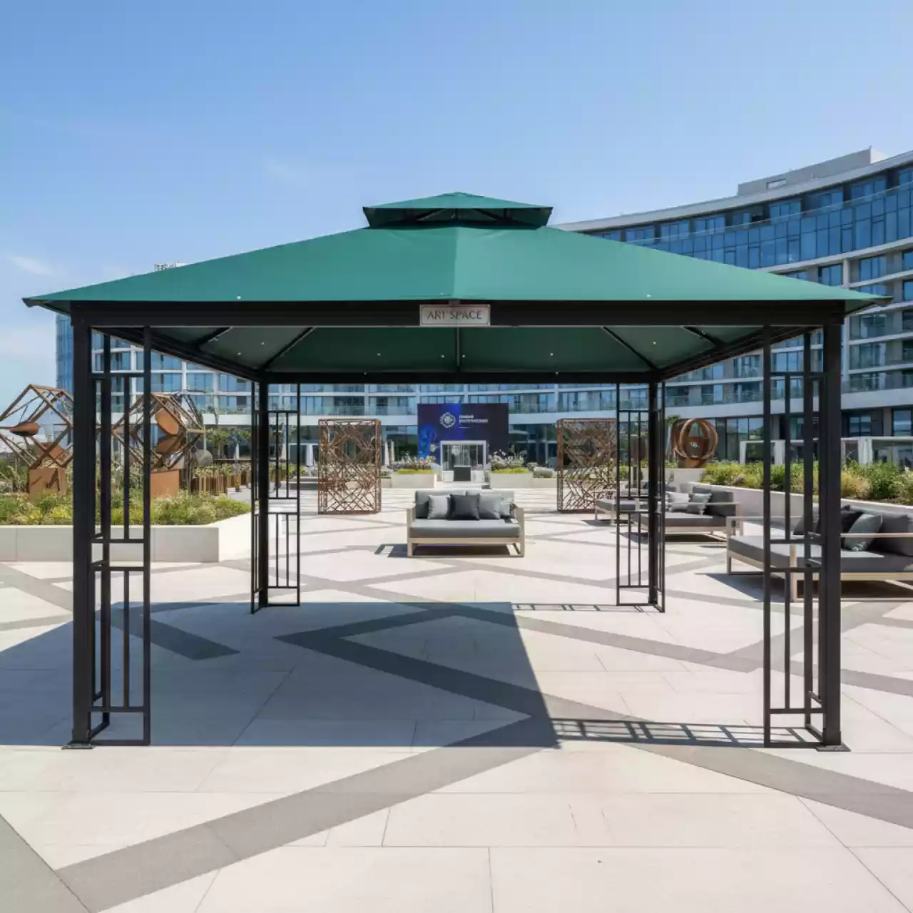 Аренда Шатер садовый AFM 1036NA зеленый 3х3 м в Radisson Blu Resort & Congress Centre — ART SPACE