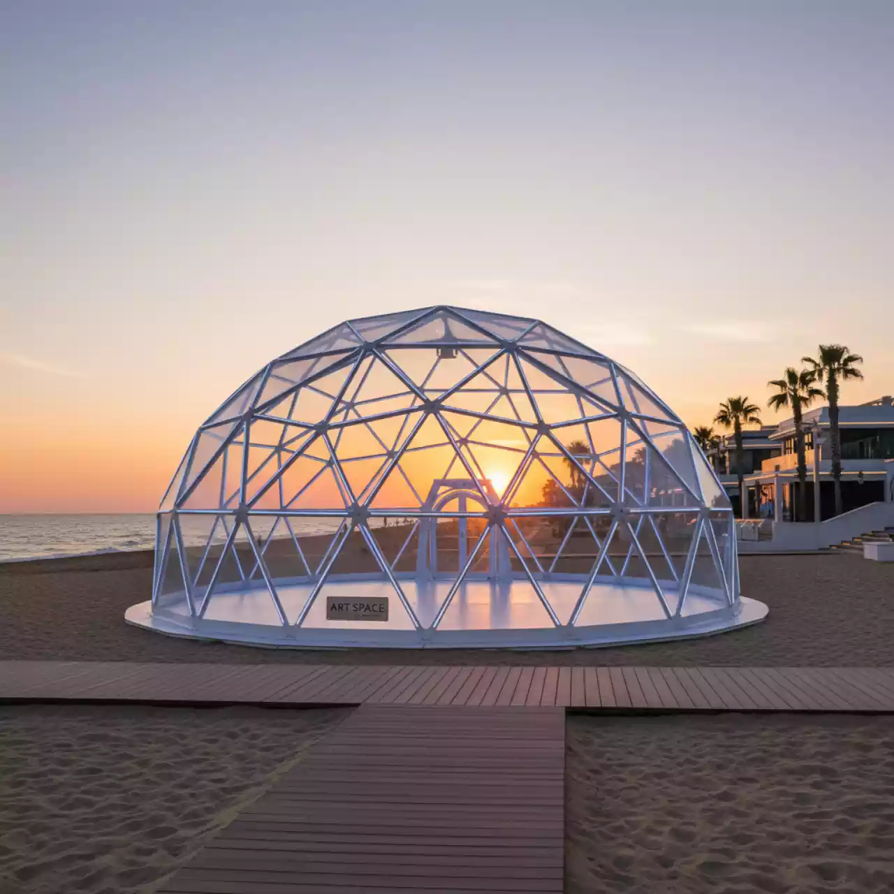 Аренда Шатер сфера 26х26 на пляже «Мандарин» — ART SPACE