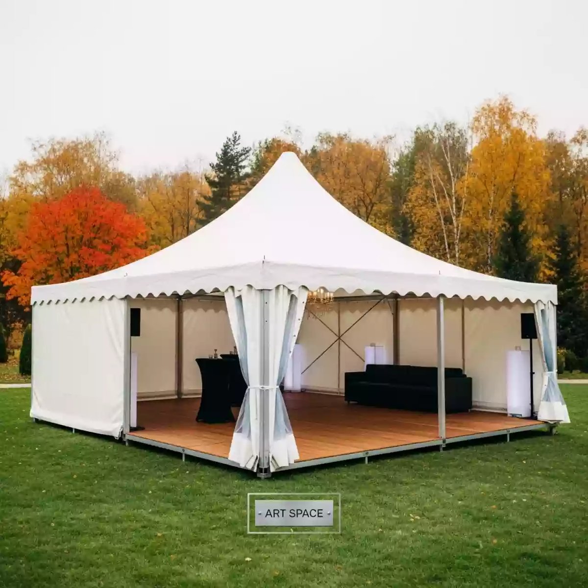 Аренда Шатер тентовый 10х10 м с полом в санатории «Октябрьский» — ART SPACE