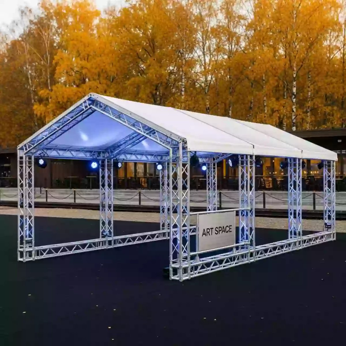 Аренда Шатер тоннельный из ферм 8х6 м металлик в ресторане «Паруса» — ART SPACE