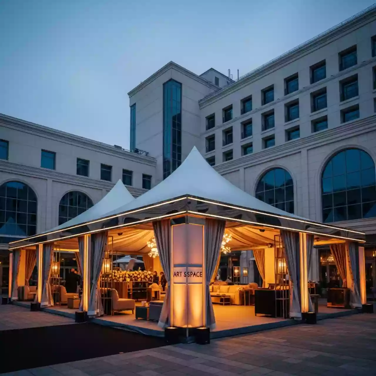 Аренда Шатер трансформер премиум Bizon 4х8 в Courtyard by Marriott Sochi — ART SPACE