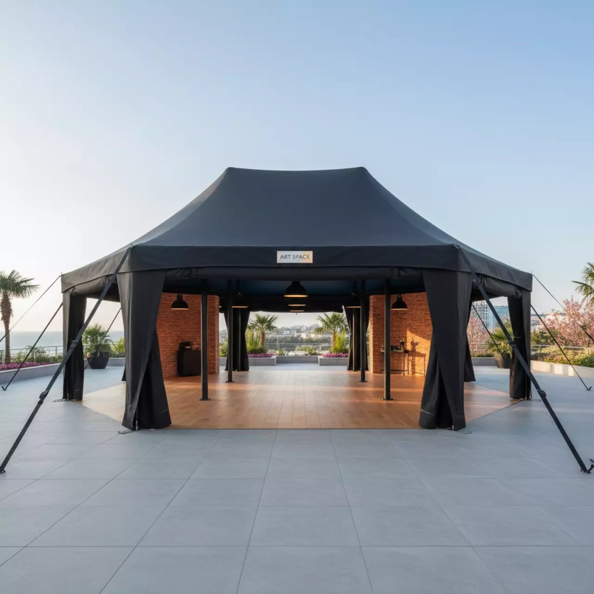 Аренда Шатер ярмарочный Кайт 6х36 черный в отеле Hyatt Regency Sochi — ART SPACE