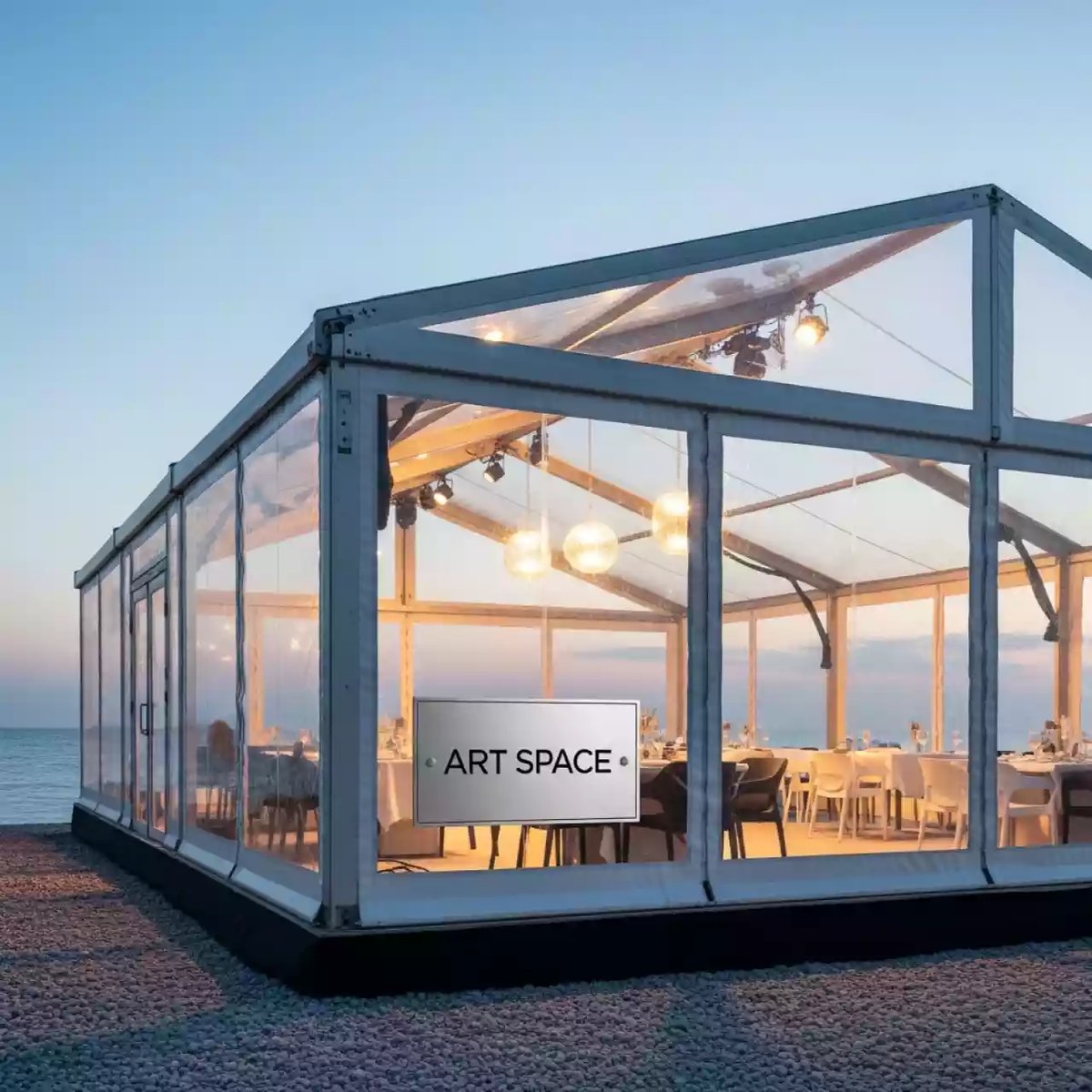 Аренда Шатры алюминиевые на пляже «Маяк» — ART SPACE
