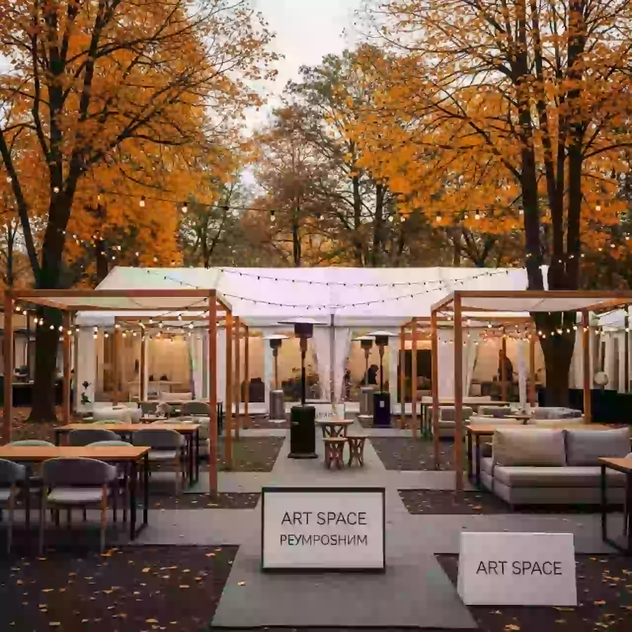 Аренда Шатры палатки навесы мебель для мероприятия в усадьбе Голицына — ART SPACE