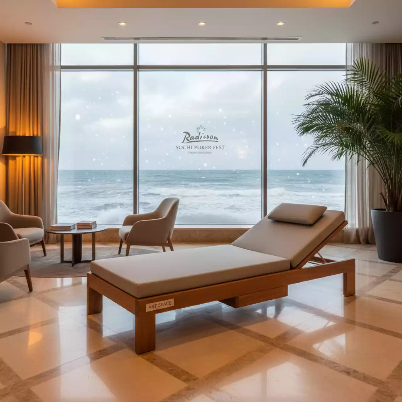 Аренда Шезлонг деревянный с матрасом Cano в отеле Radisson Lazurnaya — ART SPACE