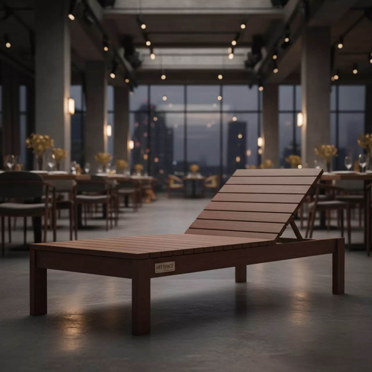 Аренда Шезлонг из ДПК каштан Поливуд Борнео Polywood Borneo в ресторане «Магадан» — ART SPACE