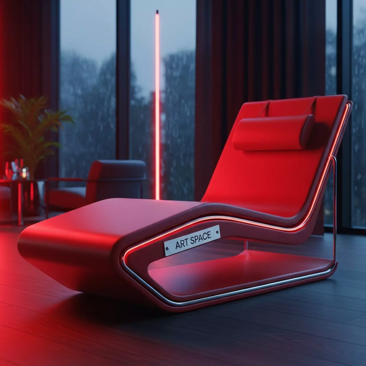 Аренда Шезлонг красный пляжный в ресторане «Плакучая Ива» — ART SPACE