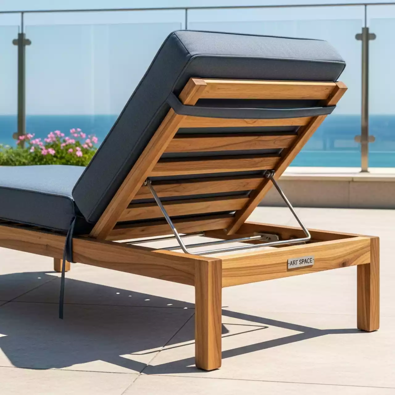 Аренда Шезлонг лежак A37C Grey Blue из акации в Radisson Collection Paradise — ART SPACE