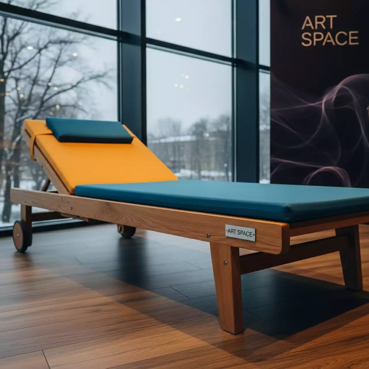 Аренда Шезлонг лежак деревянный Osun с матрасом в ресторане «La Terrazza» — ART SPACE