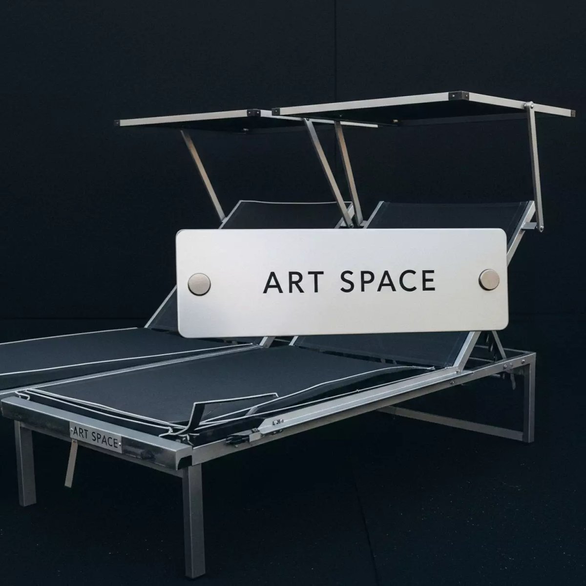 Аренда Шезлонг лежак двухместный металлический Shine с козырьками на курорте «Газпром» (Альпика) — ART SPACE