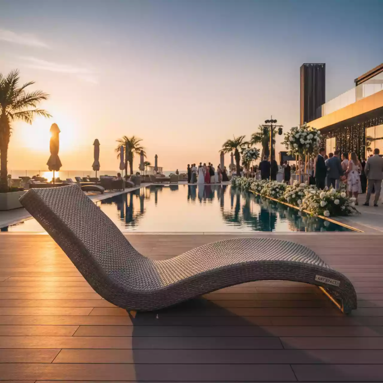 Аренда Шезлонг лежак из искусственного ротанга Mara greige в ресторане «Магадан» — ART SPACE