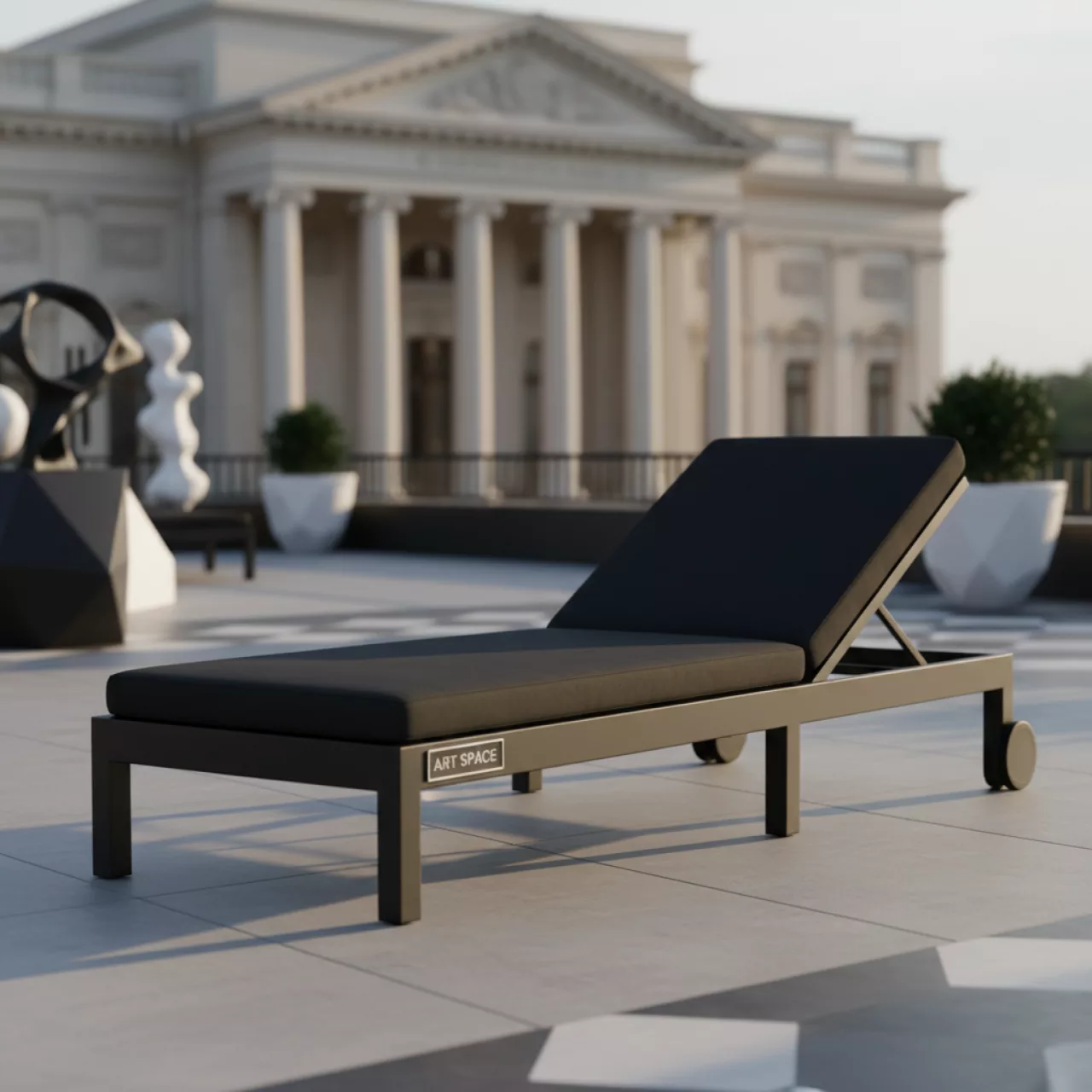 Аренда Шезлонг лежак Мальта AFM 512A Black в усадьбе Голицына — ART SPACE