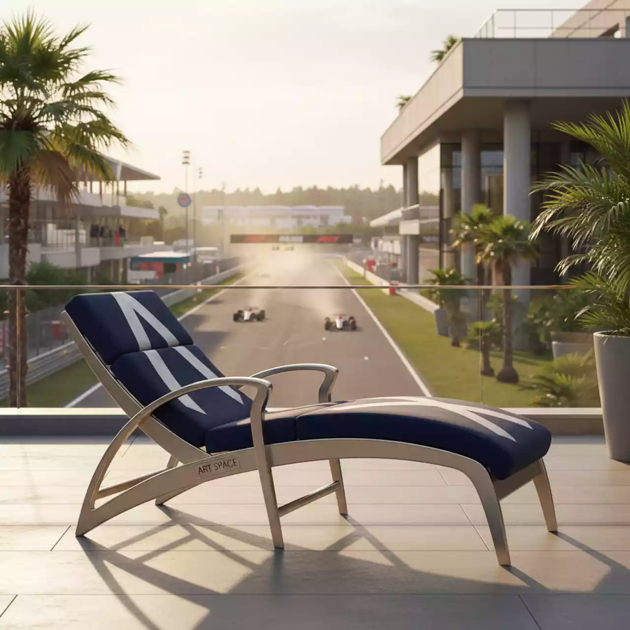 Аренда Шезлонг металлический Rail с обивкой в санатории «Сочи» — ART SPACE