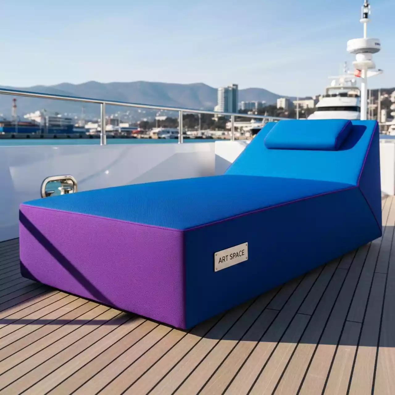 Аренда Шезлонг мягкий Geometry на VIP теплоходе (Морпорт Сочи) — ART SPACE