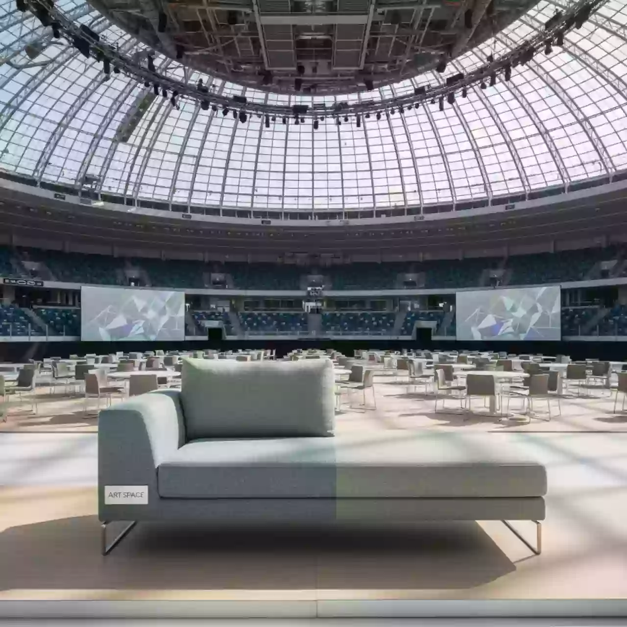 Аренда Шезлонг мягкий левый Belt в ледовом дворце «Большой» — ART SPACE