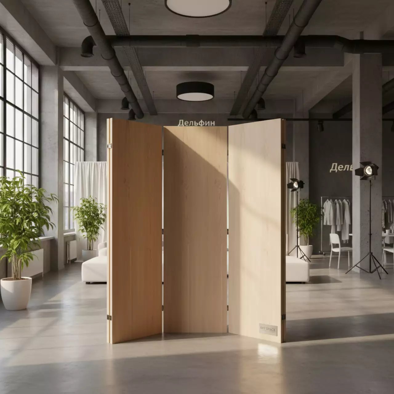 Аренда Ширма деревянная светлое дерево 200х200 см в банкетном зале «Дельфин» — ART SPACE