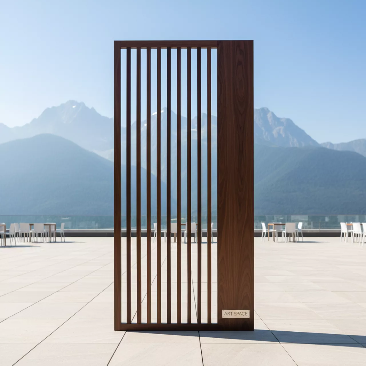 Аренда Ширма деревянная вертикальная орех 3х2 м на курорте «Газпром» (Альпика) — ART SPACE