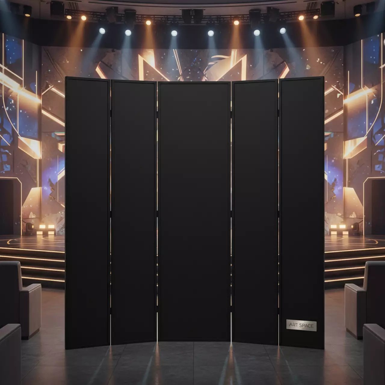 Аренда Ширма Fold Black черная в санатории «Русь» — ART SPACE