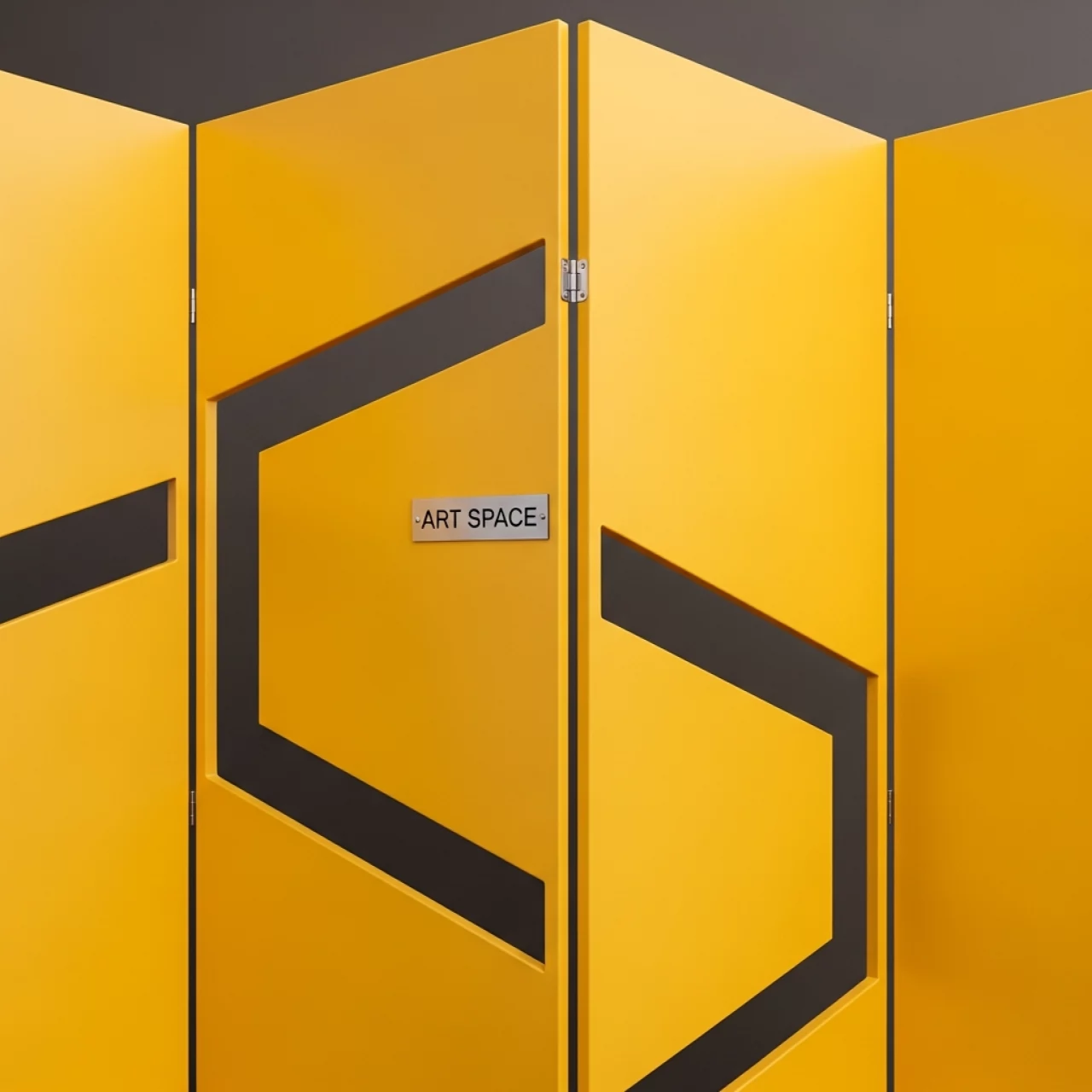 Аренда Ширма Fold желтая в ресторане «Баран-Рапан» — ART SPACE