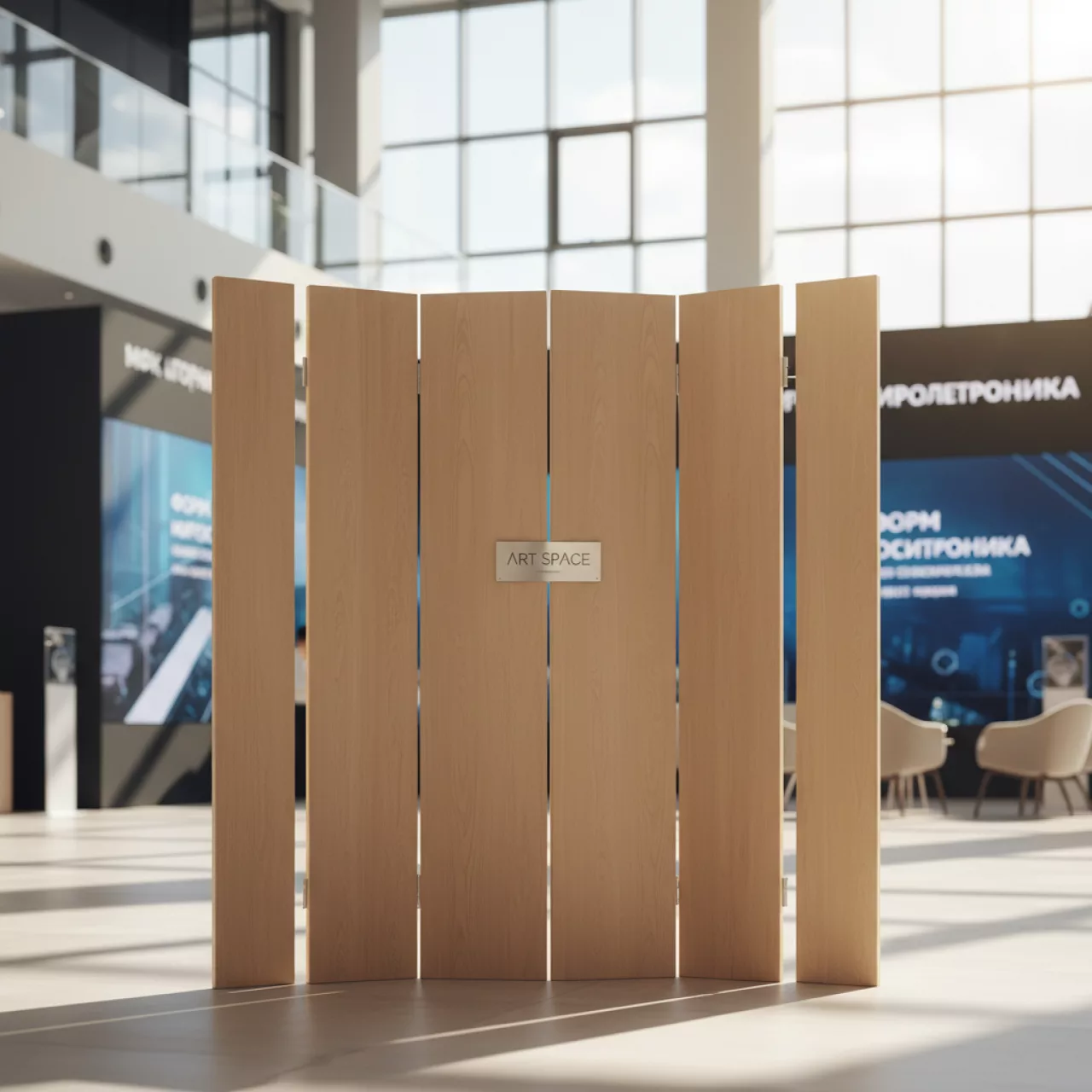 Аренда Ширма мобильная деревянная 150х200 см в МФК «Горный» — ART SPACE