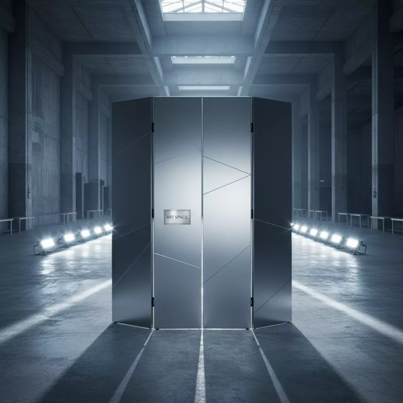 Аренда Ширма серебряная в Red Arena — ART SPACE