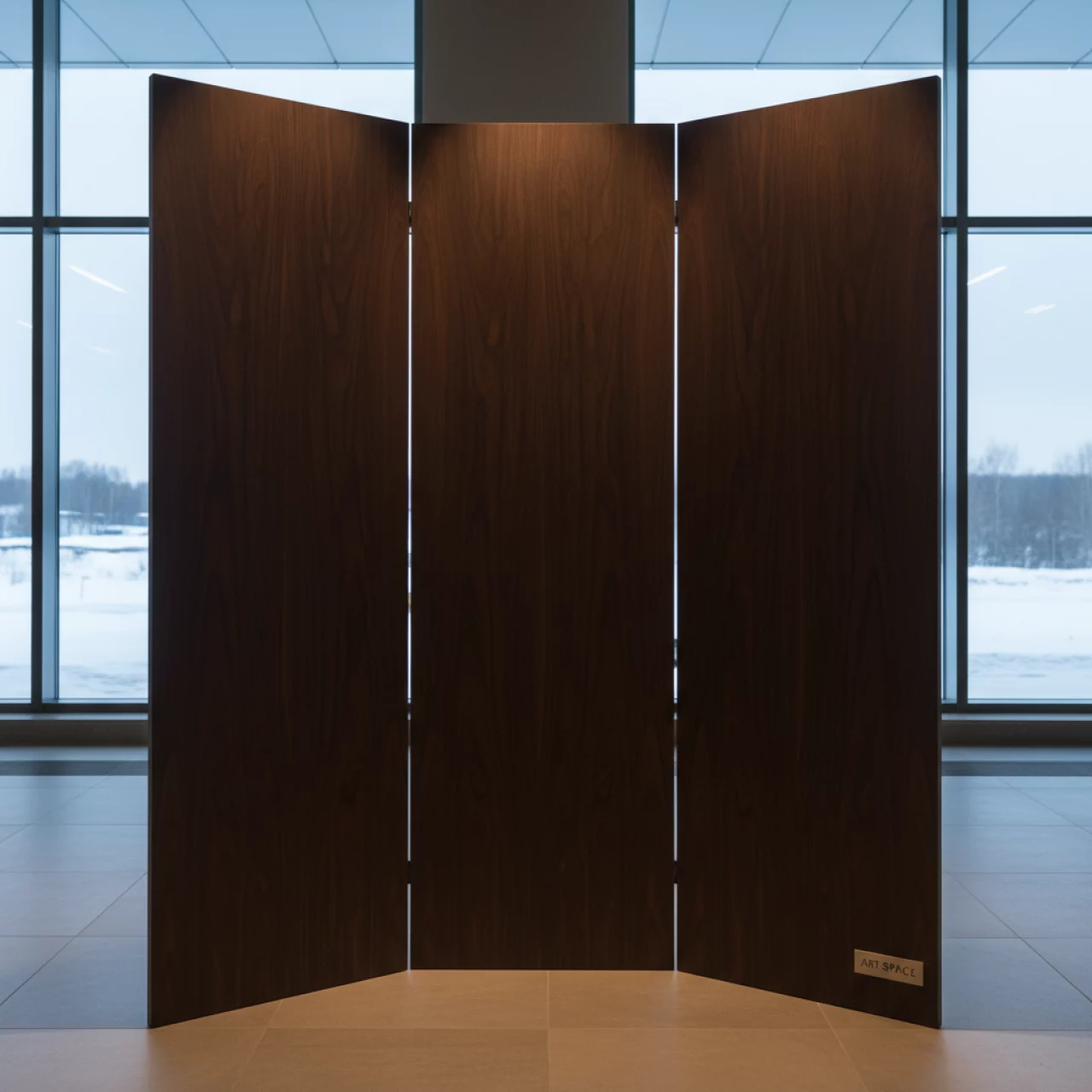 Аренда Ширма темное дерево в МФК «Горный» — ART SPACE