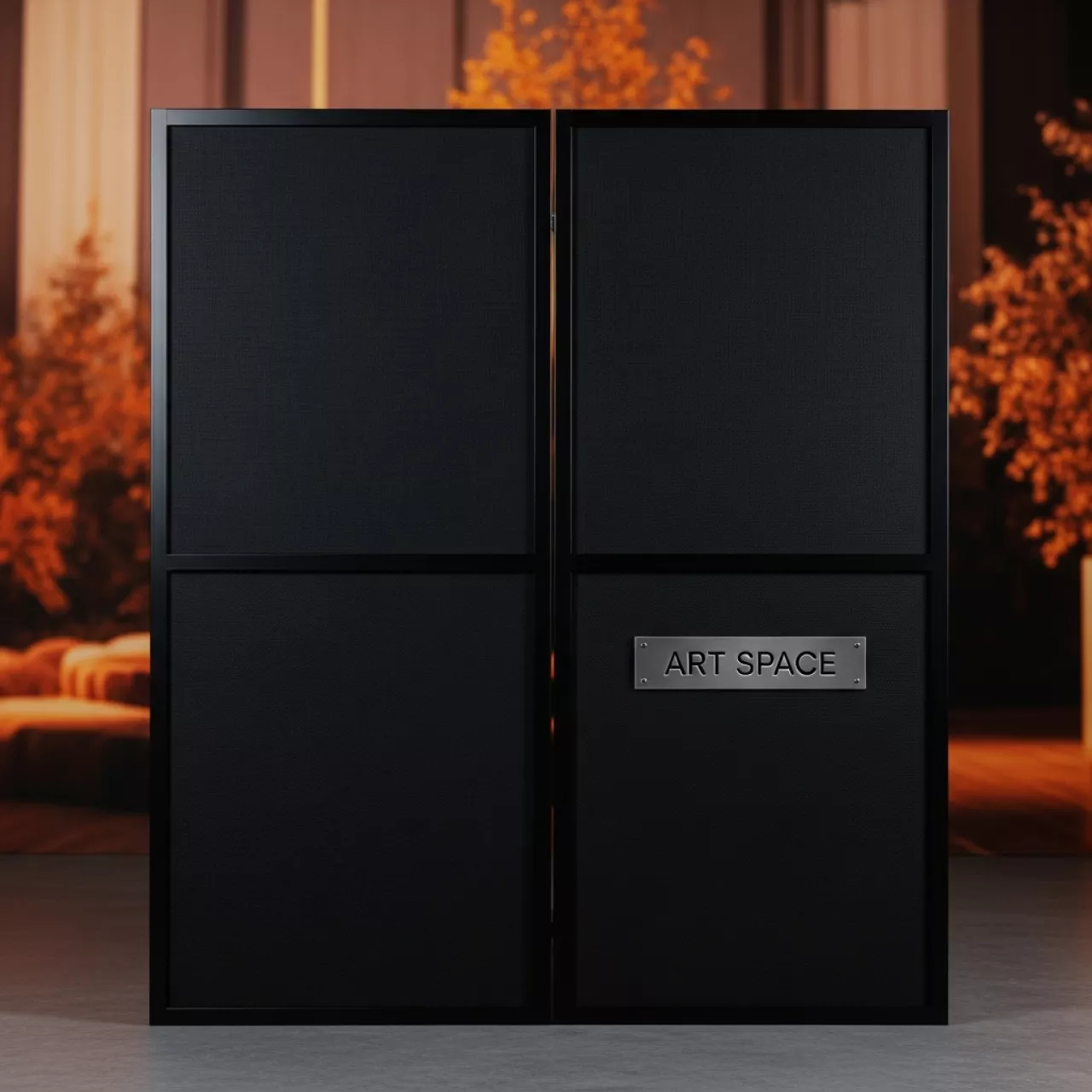 Аренда Ширма тканевая чёрная двухстворчатая 4 секции в City Park Hotel Sochi — ART SPACE
