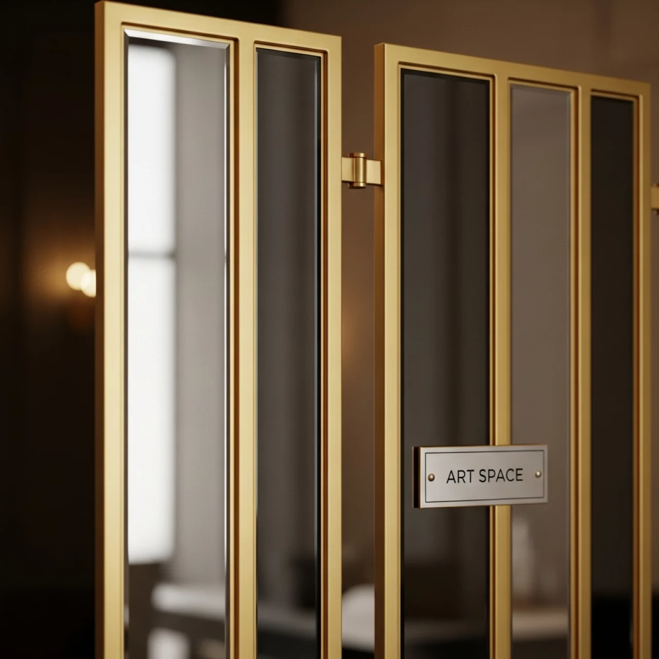 Аренда Ширма зеркальная с золотом в банкетном зале «Дельфин» — ART SPACE